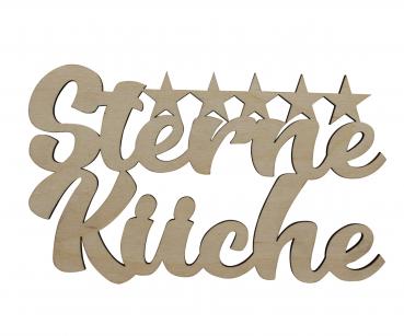 Schriftzug 5-Sterne-Küche aus Holz