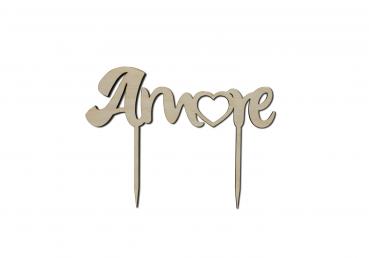 Tortenstecker Amore aus Holz