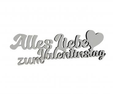 Schriftzug Alles Liebe zum Valentinstag aus Holz in weiß