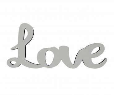 Schriftzug Love aus Holz in weiß