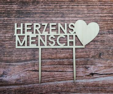 Tortenstecker Herzensmensch aus Holz