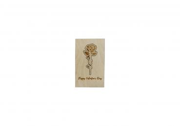 Grußkarte mit ausgeschnittener Rose "Love" - Happy Valentinesday