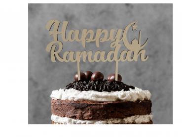 Tortenstecker Happy Ramadan aus Holz