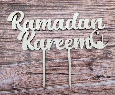 Tortenstecker Ramadan Kareem aus Holz