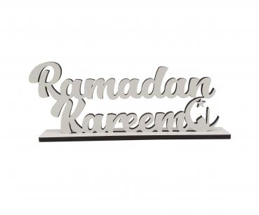 Schriftzug Ramadan Kareem aus Holz in weiß