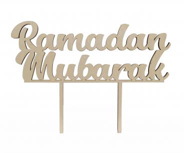 Tortenstecker Ramadan Mubarak aus Holz