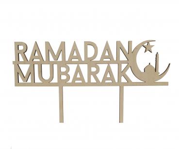 Tortenstecker Ramadan Mubarak aus Holz