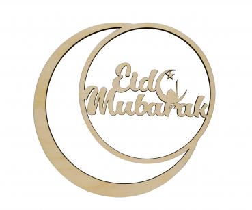 Ring mit Mond - Eid Mubarak - aus Holz