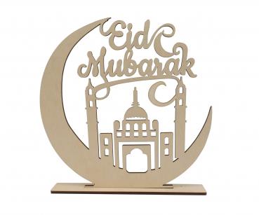 Aufsteller - Eid Mubarak - aus Holz