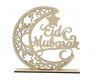 Aufsteller - Eid Mubarak - aus Holz