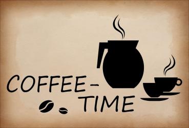 Dekoschild - Coffee-Time - Kanne + 2 Tassen
