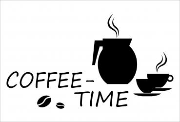 Dekoschild - Coffee-Time - Kanne + 2 Tassen
