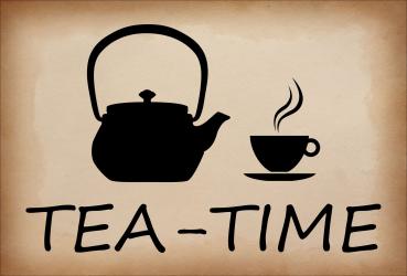 Dekoschild - Tea-Time + Kanne/Tasse