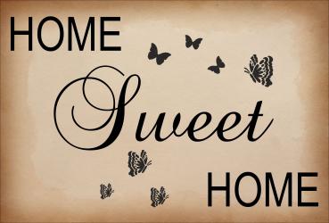 Dekoschild - HOME Sweet HOME + Schmetterlinge