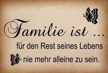 Dekoschild - Familie ist... + 2 Schmetterlinge