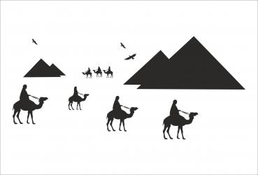 Dekoschild - Afrika Pyramiden Kamele