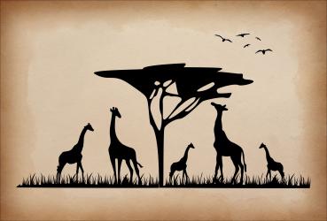 Dekoschild - Afrika Giraffen