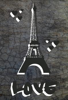 Dekoschild - Love Eiffelturm Paris