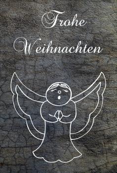 Dekoschild - Frohe Weihnachten + Engel