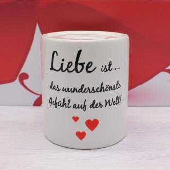 Spardose Liebe/Hochzeit - Liebe ist...das wunderschönste Gefühl auf der Welt! Alles Gute zur Hochzeit