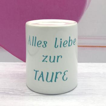 Spardose Taufe - Alles liebe zur Taufe - Wunschname/Datum/männlich/weiblich