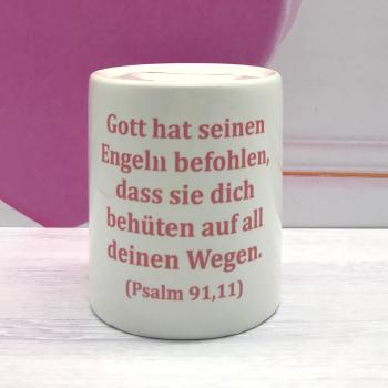 Spardose Taufe - Gott hat seinen Engeln befohlen, - Wunschname/Datum/männlich/weiblich/Taufspruch