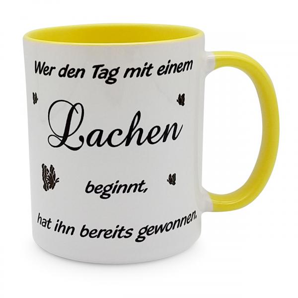 Tasse - Wer den Tag mit einem Lachen beginnt, hat ihn bereits gewonnen