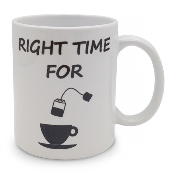 Tasse - RIGHT TIME FOR Tasse unten Teebeutel