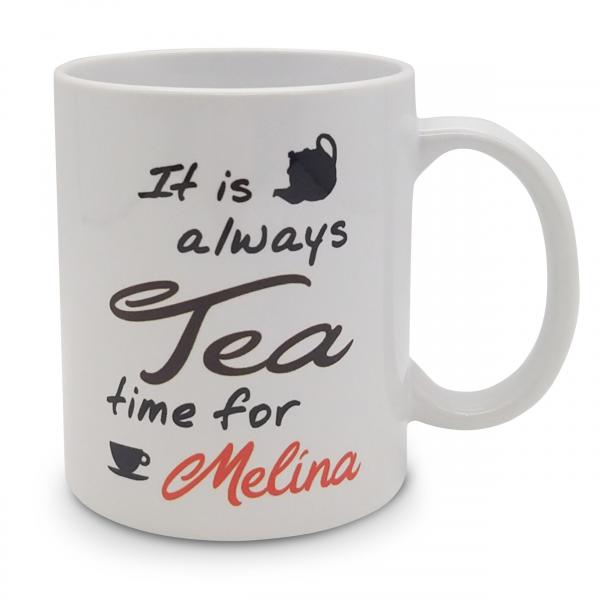 Tasse - always Tea Time Kanne und Tasse + Wunschname