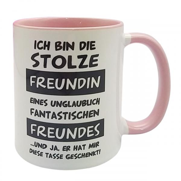 Tasse - stolze Freundin - fantastischen Freundes - schwarz