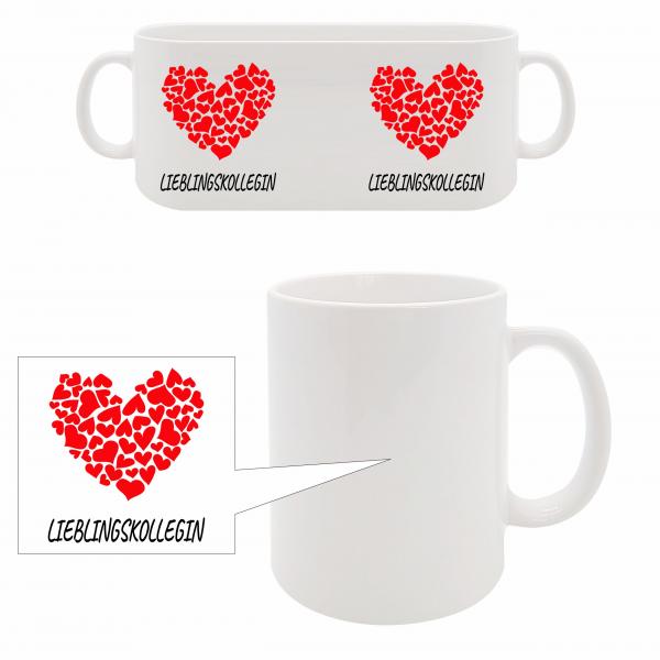 Tasse - Lieblingskollegin + Herz aus Herzen