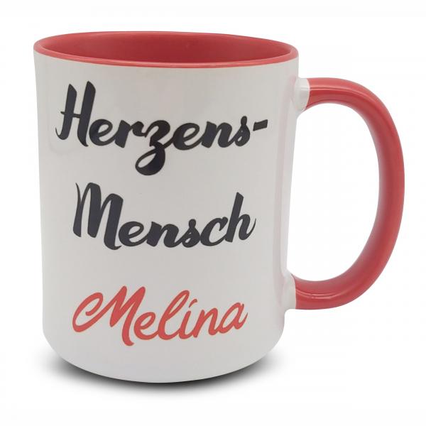 Tasse - Herzens-Mensch + Wunschname