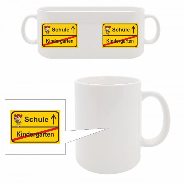 Tasse - Schild Schule/Kindergarten Mädchen