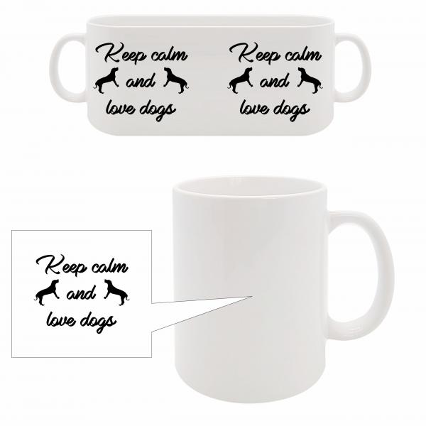 Tasse - Keep calm and love dogs mit Hund