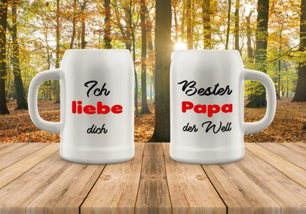 Bierkrug Vatertag - Bester Papa der Welt - Ich liebe Dich