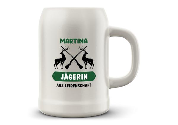 Bierkrug Jagd - Jägerin aus Leidenschaft - Wunschname