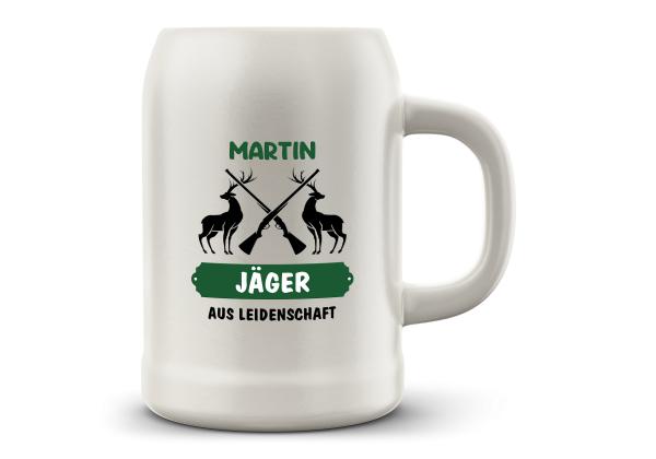 Bierkrug Jagd - Jäger aus Leidenschaft - Wunschname