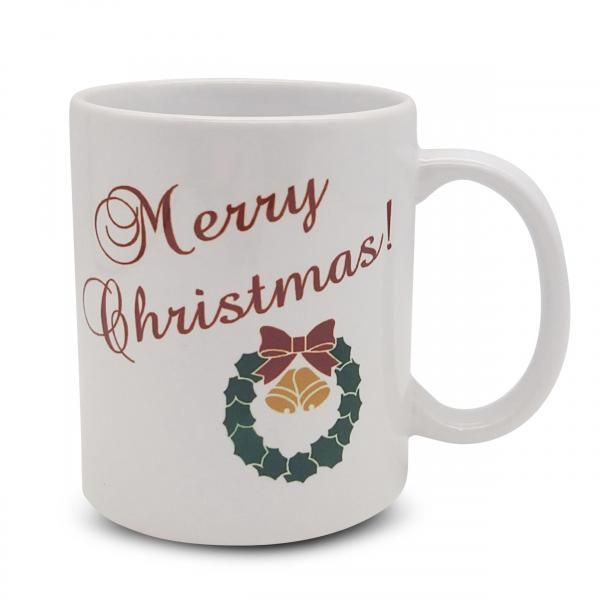 Tasse - Kranz mit Glocke Merry Christmas