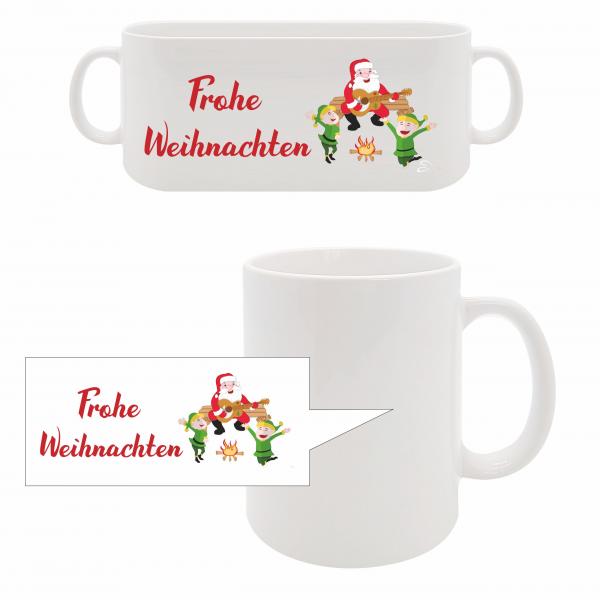 Tasse - Frohe Weihnachten Feuer Nikolaus Elfen