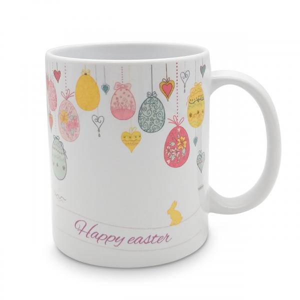 Tasse - Happy eastern Streifen mit Ei