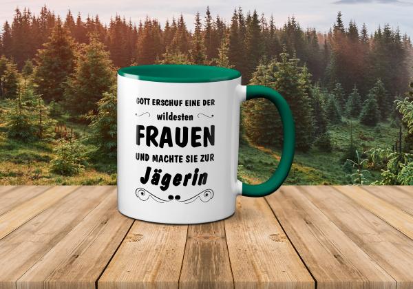 Tasse - Gott erschuf Frauen Jägerin