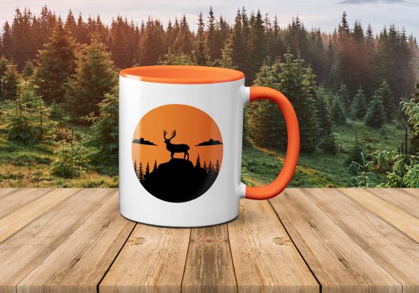 Tasse - Hirsch im Sonnenuntergang