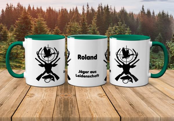 Tasse Jagd - Jäger aus Leidenschaft 2 - personalisiert Wunschname Geschenk Jäger