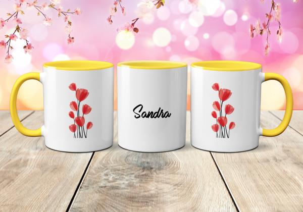 Tasse Frühling - Tulpe + Wunschname