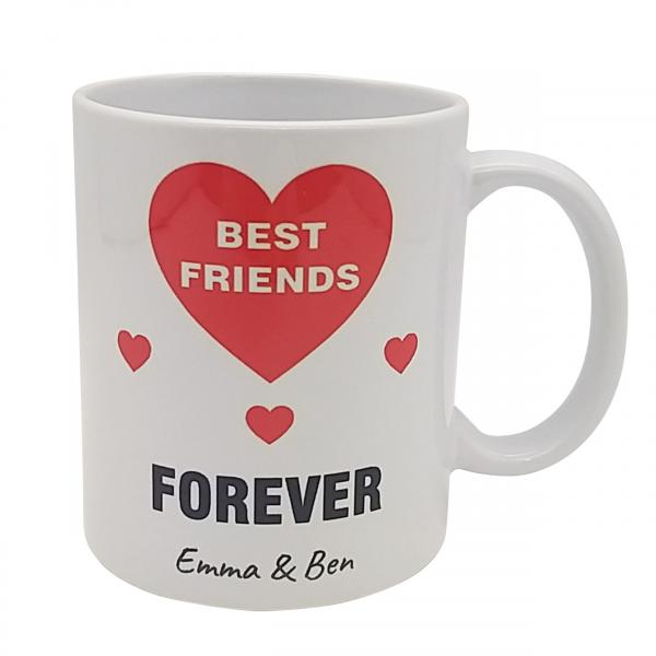 Tasse - Best Friends Herz + Wunschname