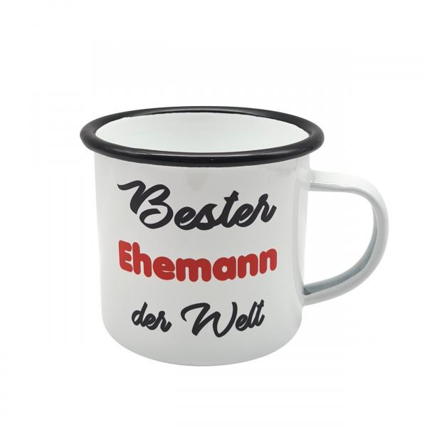 Emaillebecher - Bester Ehemann der Welt - weiß - 2 Größen