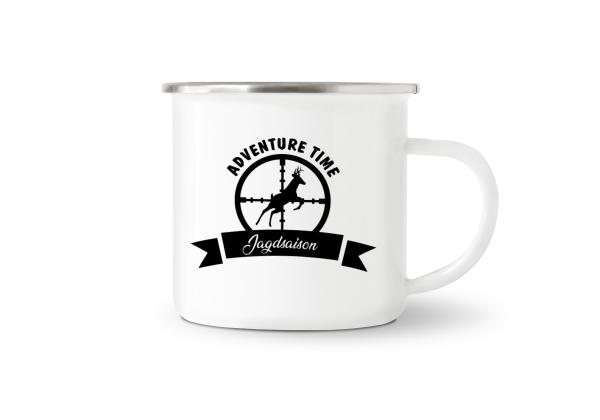 Tasse Adventure Time - Jagdsaison - Emaillebecher weiß - 2 Größen