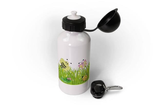 Kindertrinkflasche Frühling Wiese - Wunschname - 400ml