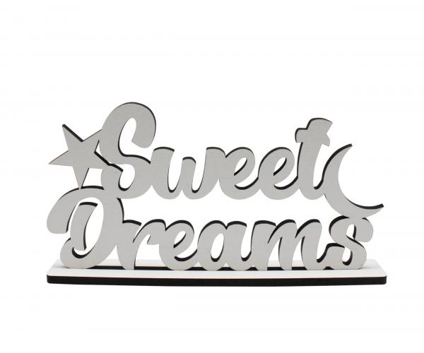 Schriftzug Sweet dreams aus Holz in weiß
