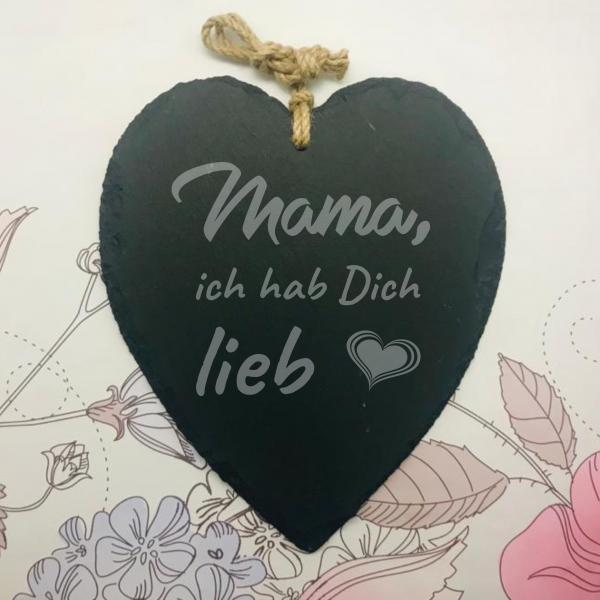 Schieferherz - Mama, ich habe Dich lieb